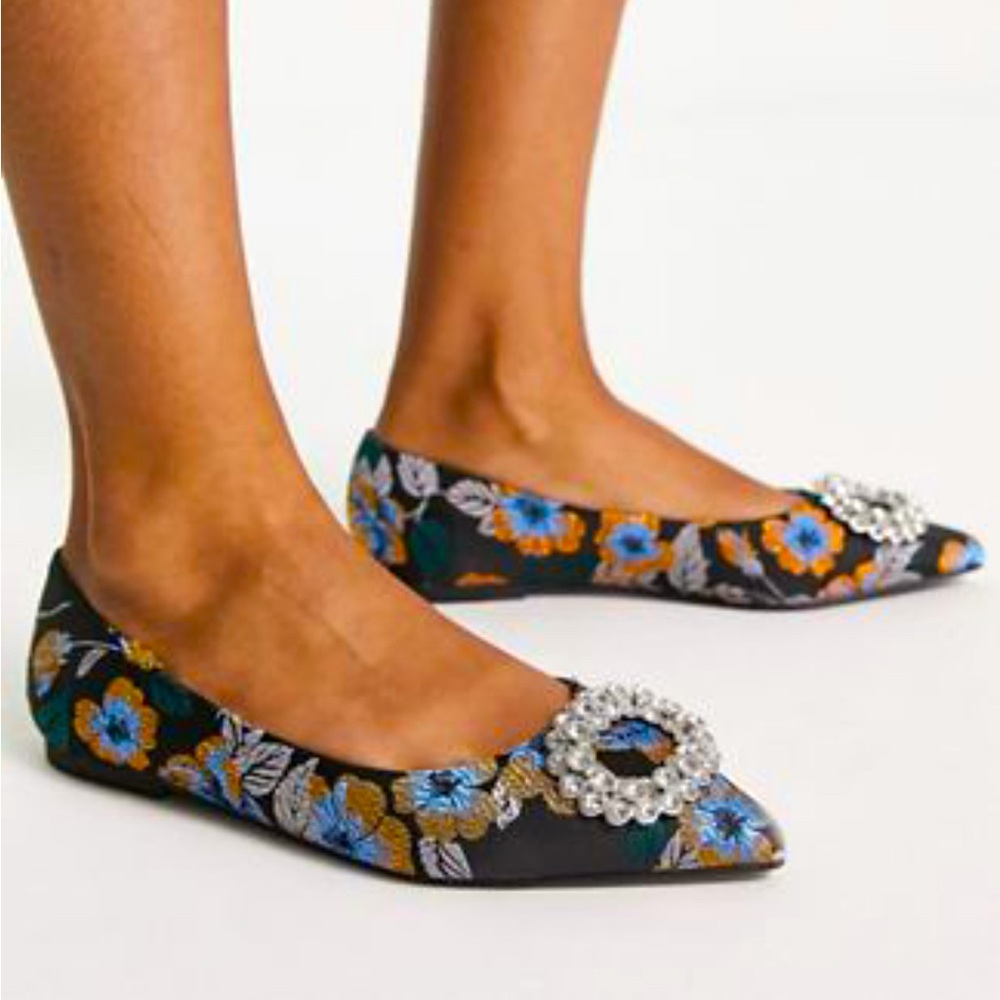 ASOS Embellished Pointed Ballet Flats